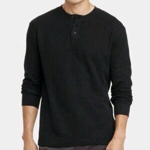 Goodfellow & Co. Long Sleeve Henley Shirt size M Medium - Black